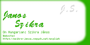 janos szikra business card